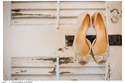 Brides Shoes on our Rustic Shutter