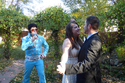 Vegas Style Wedding, Cosplay too! Elvis Presley Impersonator 