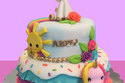 rainbow unicorn fondant cake