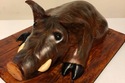 3-D realistic carved wild boar cake 
