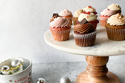 Mini bite cupcakes, chocolate, strawberry, red velvet, gingerbread